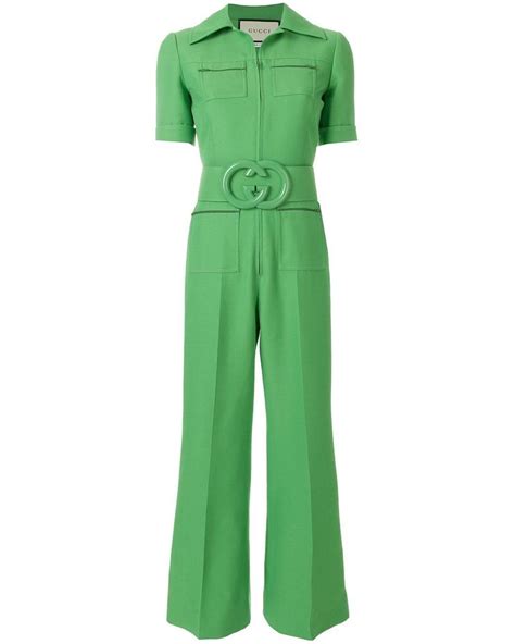 gucci wool silk belted jumpsuit|net a porter gucci jumpsuit.